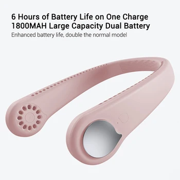 

Personal Space Cooling Fan for Home Summer Hands-Free Neck Band Fan USB Rechargeable Hanging Air Cooler Ventilator