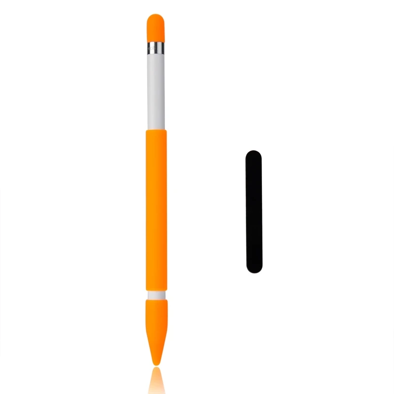 Orange Мягкий силиконовый Магнитный чехол-карандаш Teyomi с крышкой-карандашом и наконечником для Apple pencil - Цвета: Orange