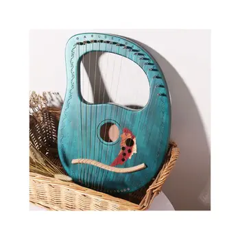 

Mahogany Wood Harp 16 String 16 Tone Harp Portable Lyre Instrument Musical Beginner Tools Boys Girls Christmas Gift