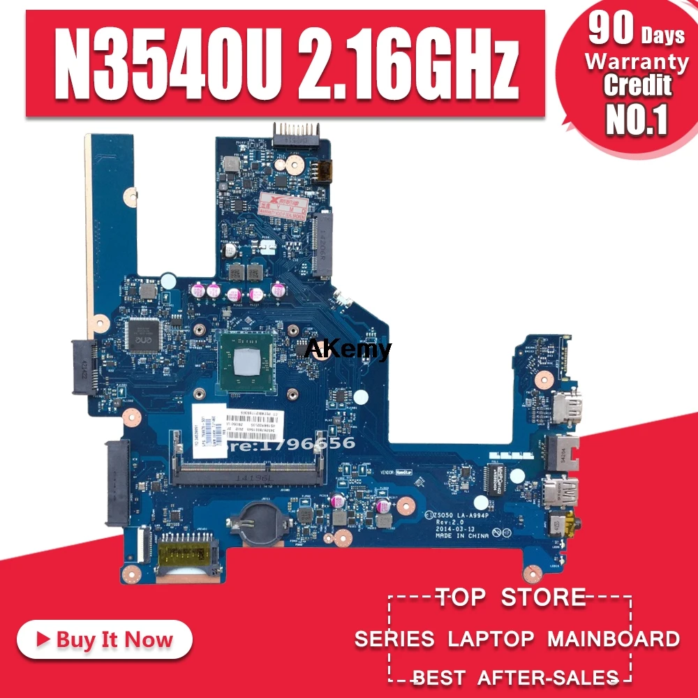 

For HP 15-R132WM 15-R Motherboard with N3500 N3530 N3540 2.16GHz cpu LA-A994P 788287-501 788287-001