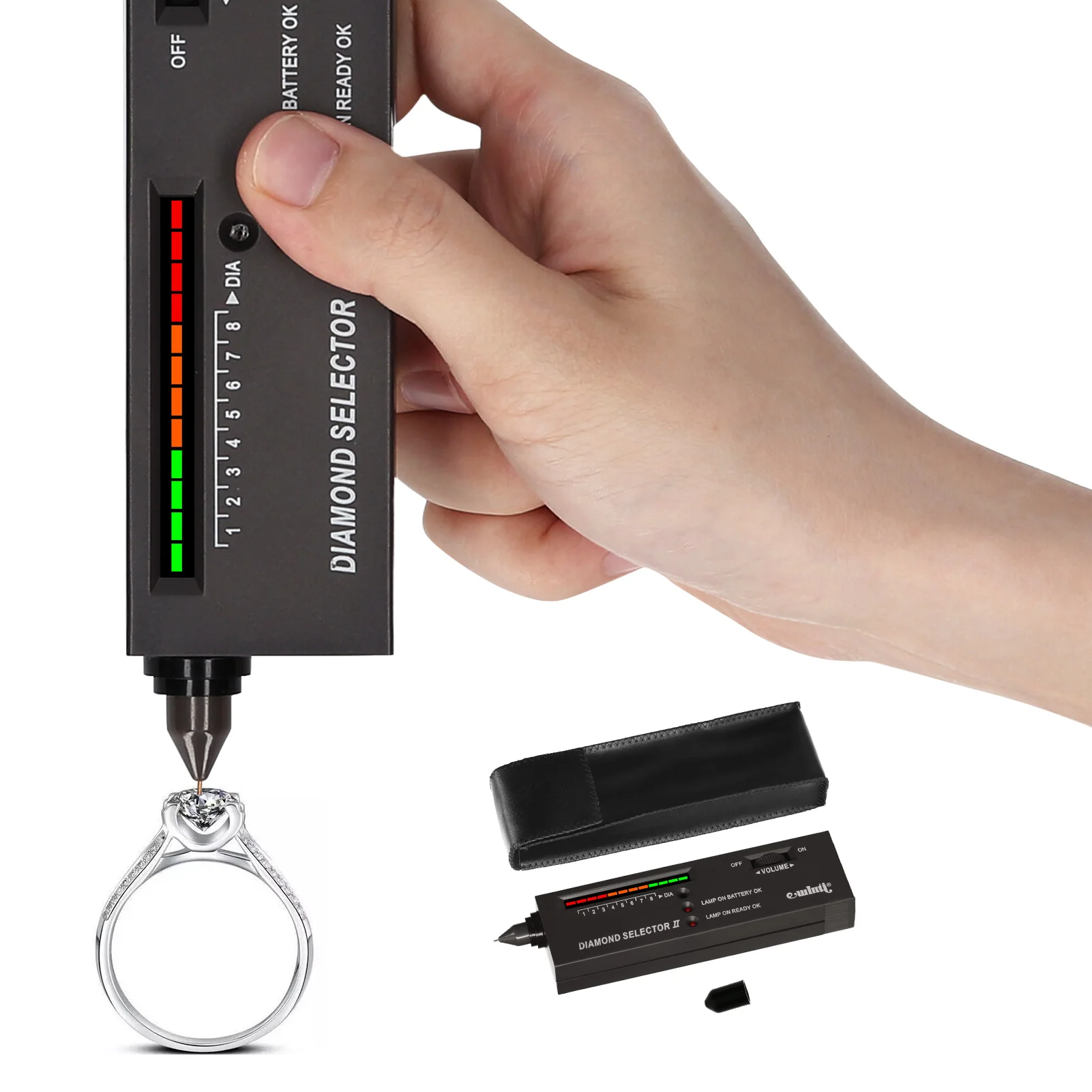 LED Indicator Diamond Tester Diamond Tester Pen High Accuracy Diamond Selector Detector Gem stone Jewelry Testing Tool with bag