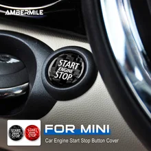 AMBERMILE karbon Fiber motor çalıştırma durdurma düğmesi İç Trim Sticker Mini Cooper için R55 R56 R57 R58 R59 R60 R61 aksesuarları