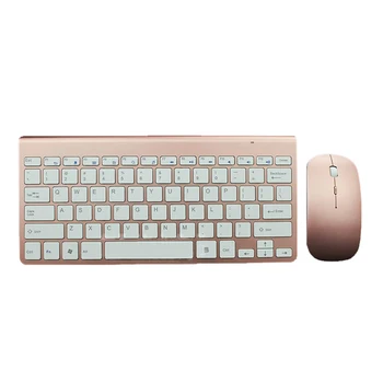 

2.4Ghz Ultra-Thin Wireless Keyboard And Mouse Combo With USB Receiver Mouse Keyboard set For Apple PC WindowsXP/7/8/10(rose gold