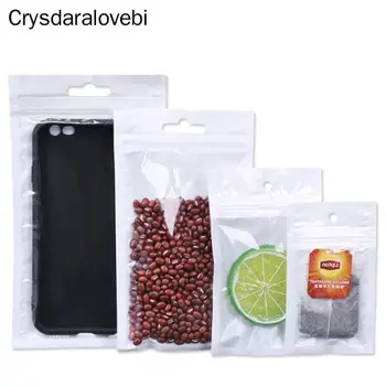 

0.16mm White Clear Self Seal Zipper Plastic Retail Packaging Poly Pouches Ziplock Zip Lock Bags Package With Hang Hole