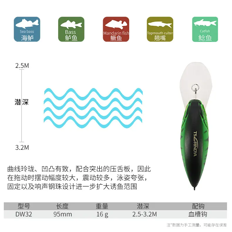 Приманка рок-н-ролл Little Fat 60mm16g латент глубокий 2,5 M-3. 2 м приманка кривошипная приманка lu yu er