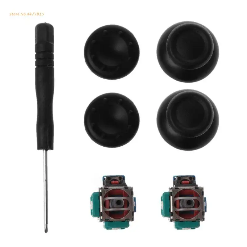 3D Analog Axis Module Potentiometer Black Joystick Thumbsticks Silicone Cover Screwdriver Replacement Kits for playstation 