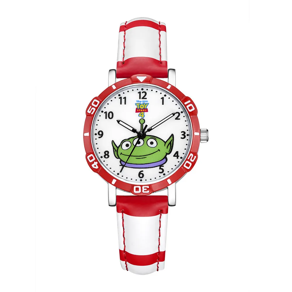 Disney оригинальные Вуди из «Истории игрушек» Базз Лайтер Дети друг японские кварцевые часы PU водонепроницаемые часы мальчик ребенок подарок на день рождения - Цвет: RED-OPP BAG