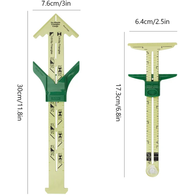 Pro Sewing Measuring Gauge Measure Ruler with Sliding Adjustable Marker Knitting Sewing Supplies Marking Button Holes Handamde Craft 6'', Size: 15 cm