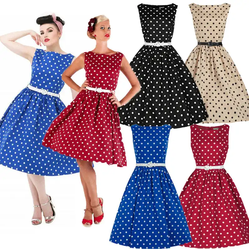 apricot polka dot dress