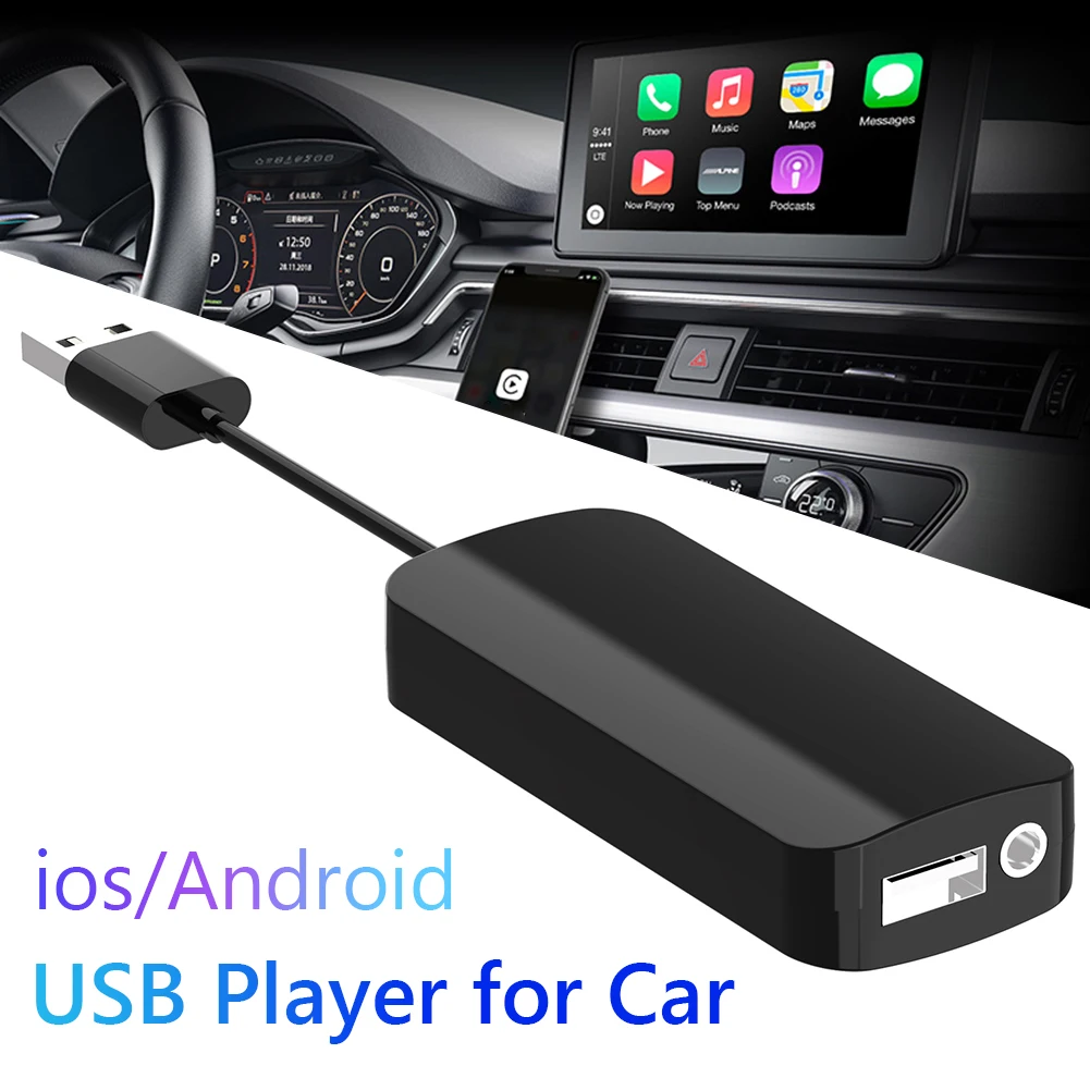 Автомобильный USB-ключ для CarPlay Android с микрофоном и проводным адаптером подходит 4 2