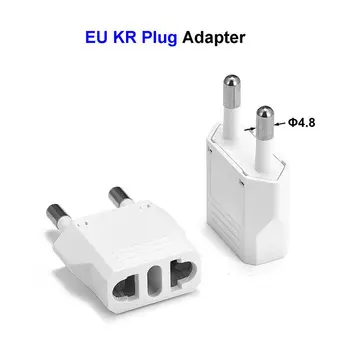

500pcs EU KR Plug Adapter 2 Pin EU KR Plug Sutable For China CN US To EU Euro European Traveling Converter Outlet Socket