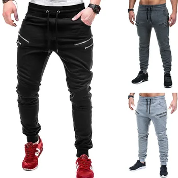 

Spring And Autumn Popular Pants Men Fashion Casual Zipper Novelty Trousers Mens Plain Sweatpants Streetwear Males Daily Chic