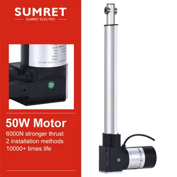 

DC 12 volt plastic linear actuator reciprocating 24v micro telescopic electric for lift 50-1000mm stroke 6000n