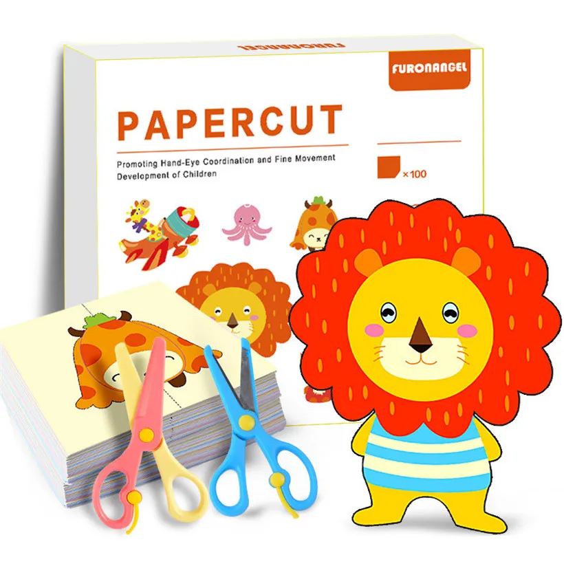 100Pcs-set-Cartoon-Colorful-Paper-Folding-and-Cutting-Toys-Children-Animal-Book-Art-Craft-Handmade-DIY (3)