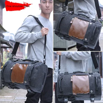 

Men Travel Bag Stylish Large Capacity Backpack Male Luggage Canvas Bag Multifunctional Backpack for Outdoor Travel