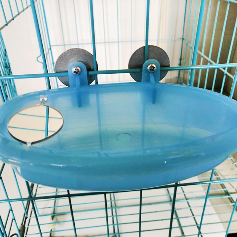 Ванна для птицы с зеркальной клеткой установленная маленькая птица попугай ПЭТ Ванна душевая кабина Ванна комплект попугай ванна для птицы Попугай принадлежности для купания