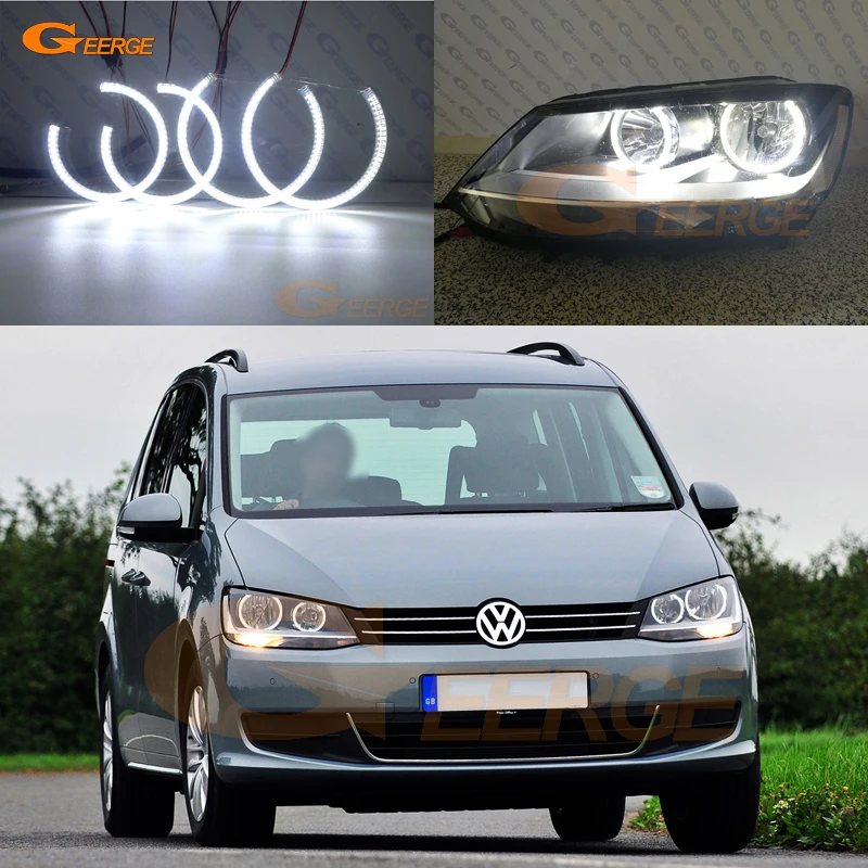Для Volkswagen VW Sharan 7N 2010 2011 2012 2013 2014 2015 ультра яркий SMD СВЕТОДИОДНЫЙ ангельские глазки