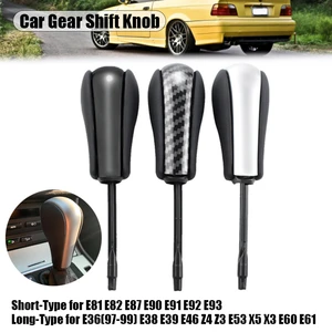 Image 5 - Black/Silver/Carbon Car Auto styling Automatic vehicles Gear Shift Knob Stick Fit For BMW E46 E60 E39 E83 E53 E61 3 5 7 X Series