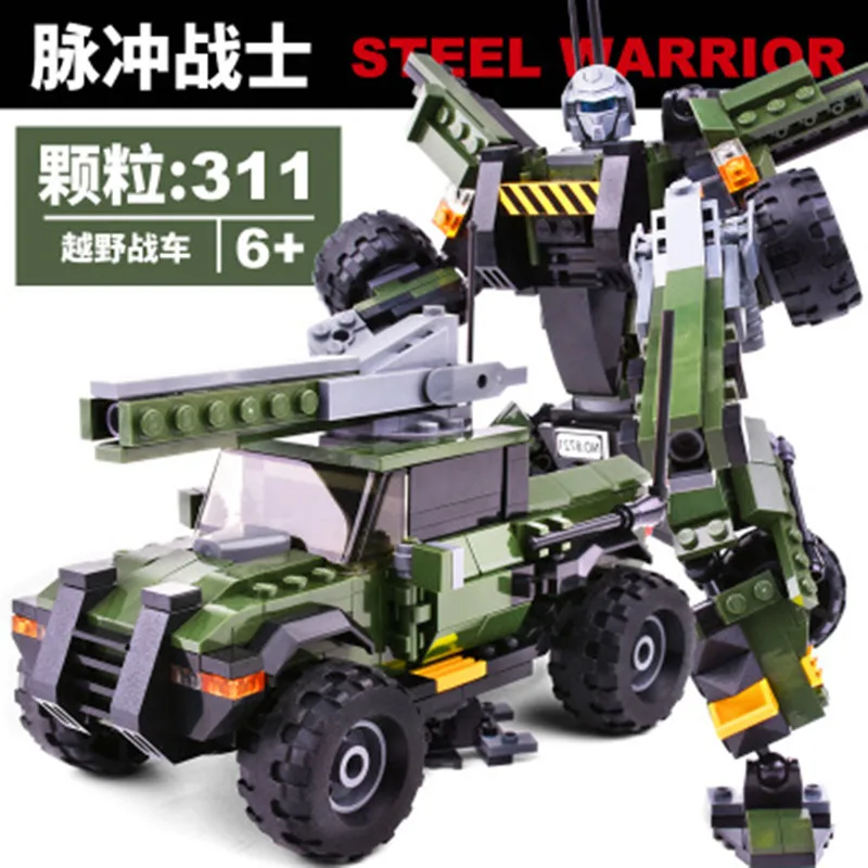 

Transformation Series Transform Robot Car Big Truck Building Block Model Toy Gift for Kids Boys Yellow Bee Car