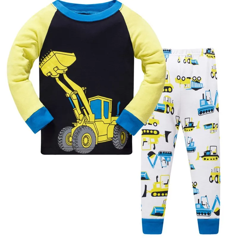 Spring Baby Boys Sleepwear Pajamas Sets Cotton Dinosaur Printed Long T-shirt+Pants Kids Children's Clothing