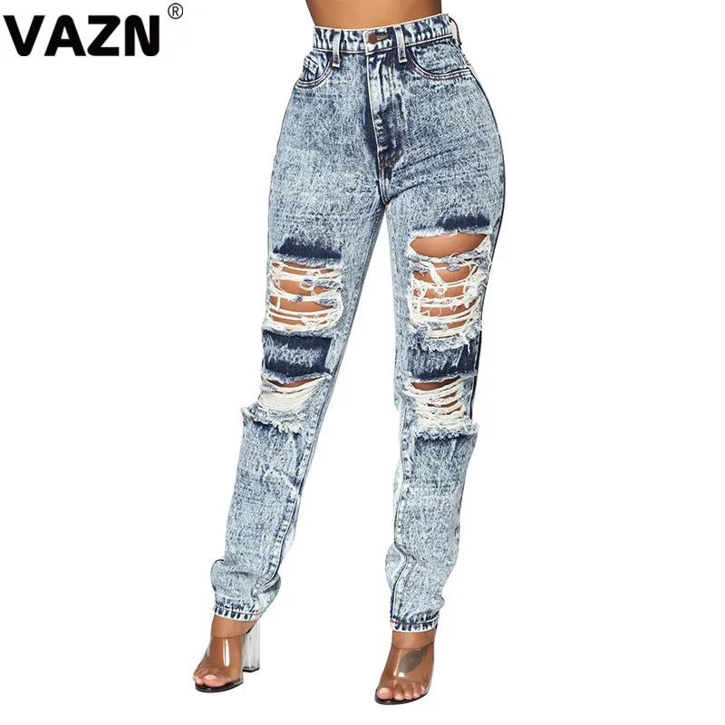 VAZN GHSF12027 новые осенние высококачественные винтажные серые джинсы Young Hole сексуальные умные Модные женские длинные брюки-карандаш, джинсы