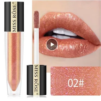 

MISS ROSE 12 Color Lip Glaze Makeup Lipstick Cosmetics Pearly Lustre Beauty Long Lasting Crystal Shine Waterproof Velvet TSLM2