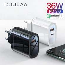 KUULAA Quick Charge 4,0 3,0 36 Вт USB зарядное устройство PD 3,0 быстрое зарядное устройство US EU переходник супер зарядное устройство для iPhone X XR XS 8 Xiaomi Mi 9