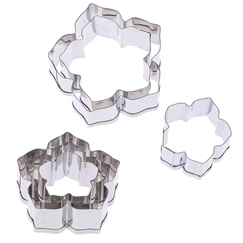 

3pcs/set Roses Calyx Flower Cake Decorating Molds Stainless Steel Biscuit Fondant Cookie Cutter Wedding Baking Tools