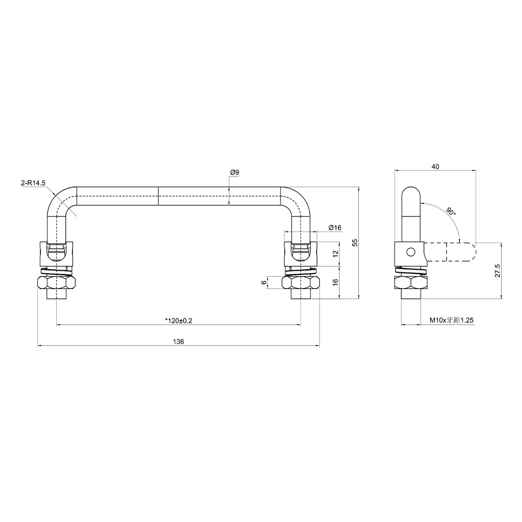 Stainless Steel Handrail 116mm 5.4 Stainless Steel Handrail 116mm 5.4