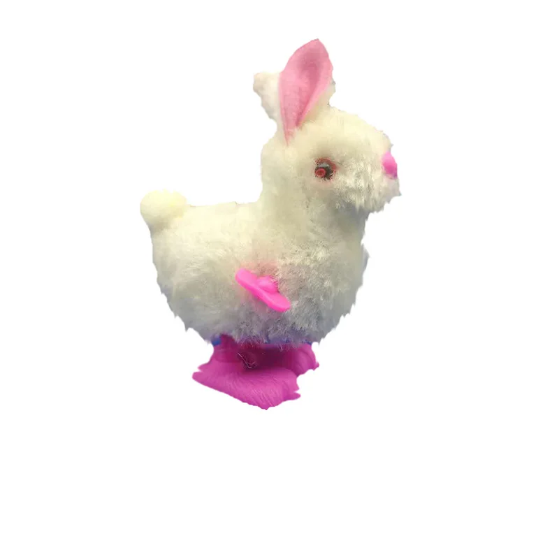 F New Style Spring Bunny Winding Plush Bunny CHILDREN'S Toy ENLIGHTEN Educational Stall Winding Toy