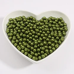 Multi - Size Colorful Round Beads - 10mm   50pcs (Olive green)