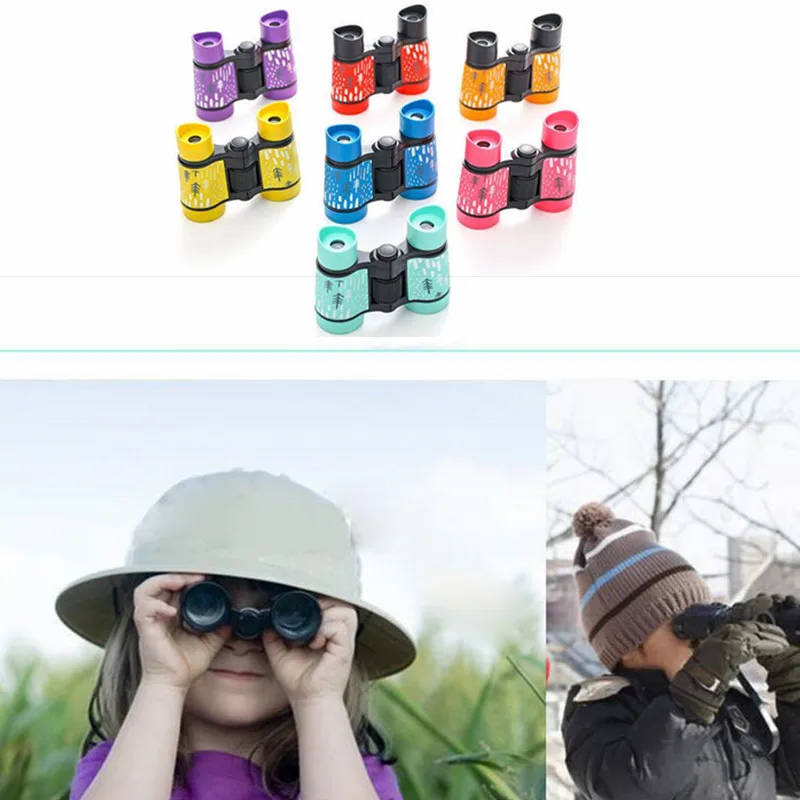 4X30mm Kids Binocular Telescopes Children Educational Folding Telescope Outdoor Bird Watching Optics Telescope Christmas Gift