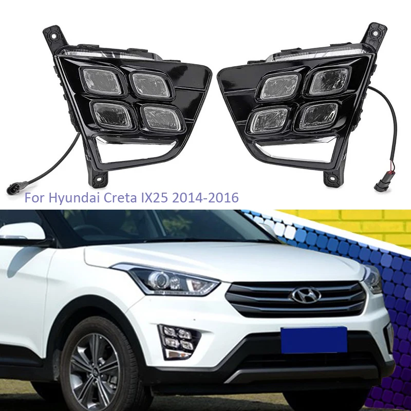 Ytclap2 шт. светодиодный ные дневные ходовые огни ДХО для Hyundai Creta IX25 2014 2015 2016