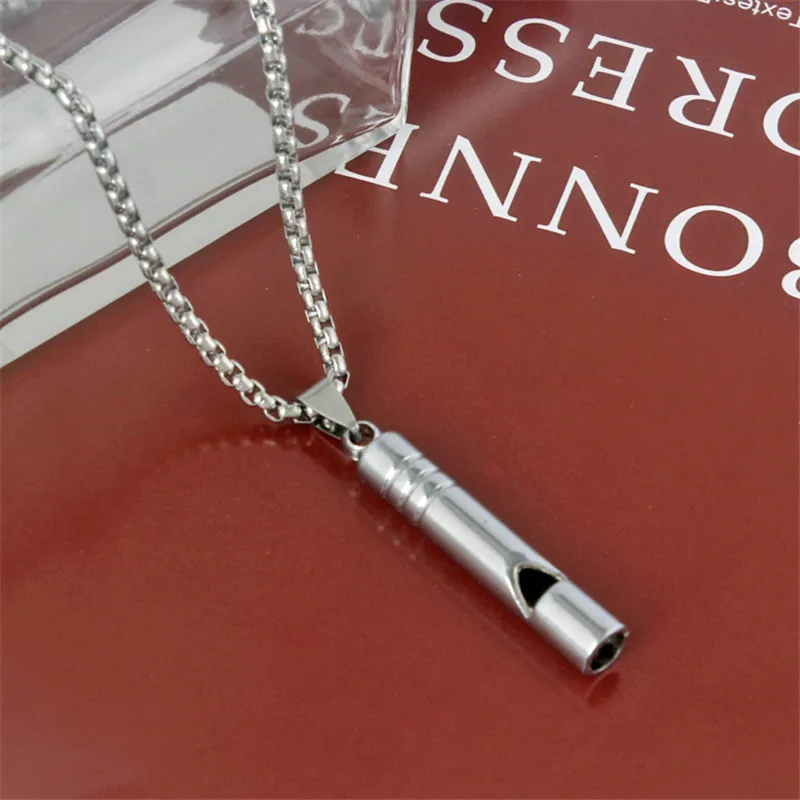 JUCHAO Stainless Steel Punk Whistle Necklaces Classical Men Hip Hop