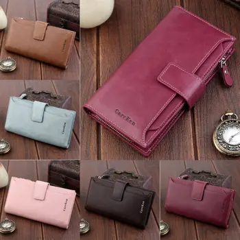 

2020 New Fashion Women Wallets Leather Zipper Hasp Nubuck Wallet Unisex Long Design Purse Two Fold More Color Clutch 6 Colors