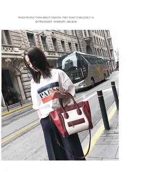 

2020 women's bag new European and American fashion contrast color handbag shoulder bag messenger bag