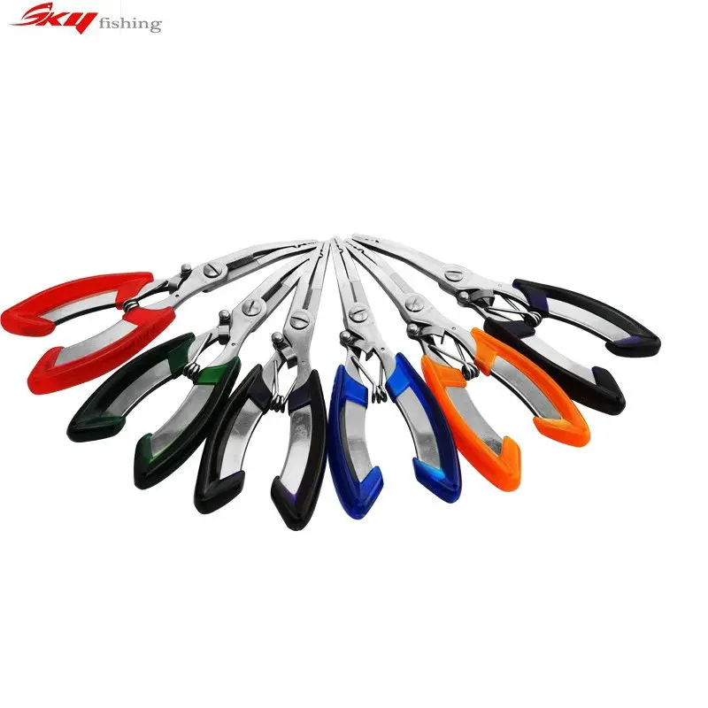 

Fishing Hook qu gou qian Stainless Steel Forceps Multi-function Plier Tool Clamp Scimitar with Hook Scissors Qj-003