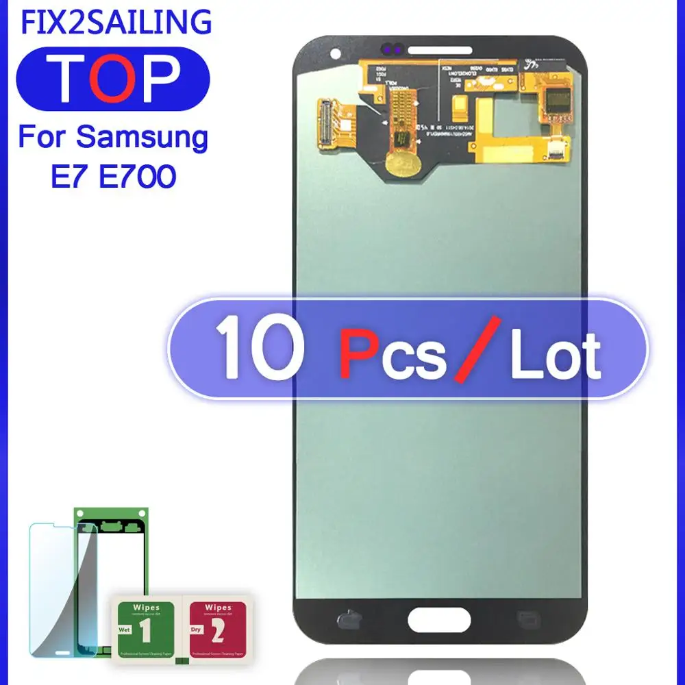 10 шт. супер AMOLED ЖК-дисплей протестированный рабочий сенсорный экран в сборе для samsung Galaxy E7 E700 E7000