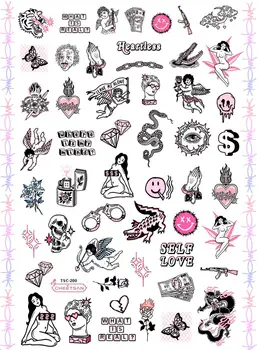 

CA SERIES punk heart girl star bird CA-474 3d nail art stickers decal template diy nail tool decorations