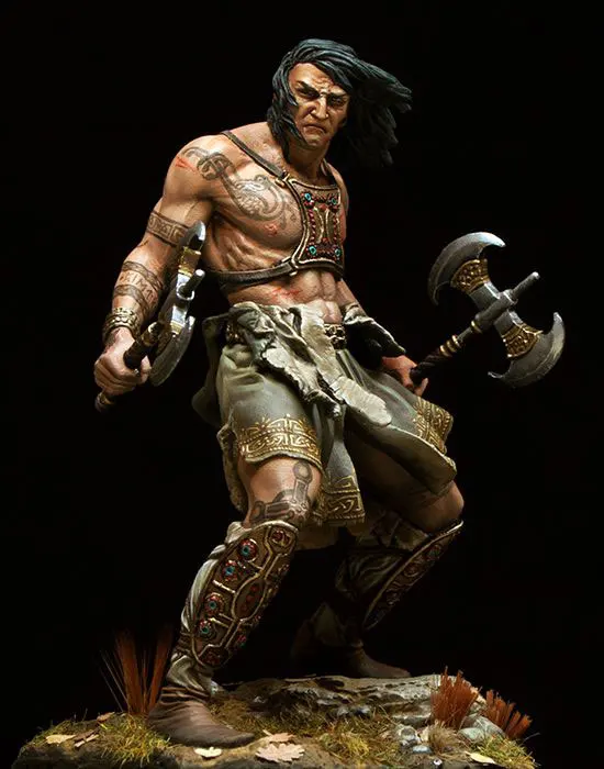 

Simulation 1/24 Scale Barbarian Miniatures Scene Unpainted DIY Assembling Static 75MM Male Figure Resin Model Kits Collection