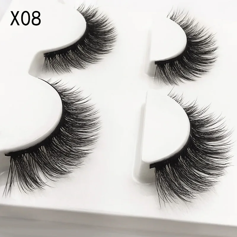 New 3/2 pairs natural long false eyelashes fake lashes makeup 3d mink extension eyelash for beauty 3D-X08 | Красота и здоровье