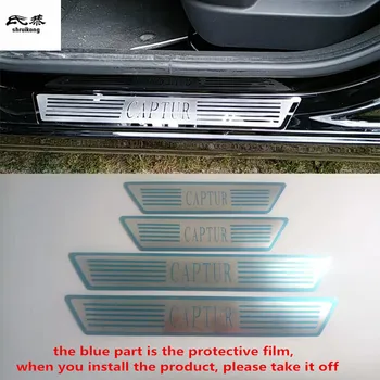 

Car stickers styling for 2014-2016 Renault CAPTUR ultra-thin Stainless Steel outside Door Sill Scuff Plate high quality 4pcs