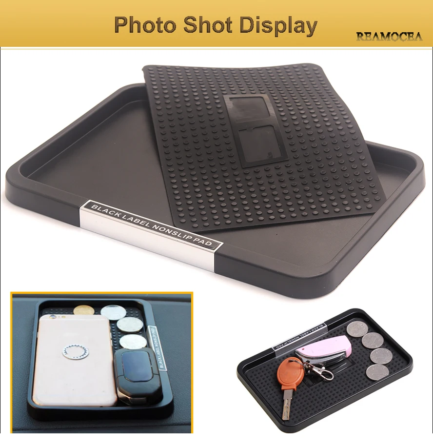 Reamocea Universal Car Dashboard Non Slip Grip Pad Phone Key Cards Coin Storage Box Anti Slip Mat Car Accessories (6)