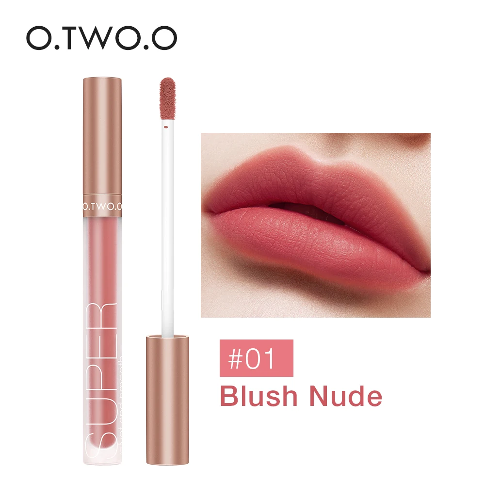 O.TWO.O Lip Glaze Velvet Matte Lip Gloss Waterproof Non Sticky Liquid Lipstick Fragrant Lip Tint Brown Lip Gloss For Dark Skin