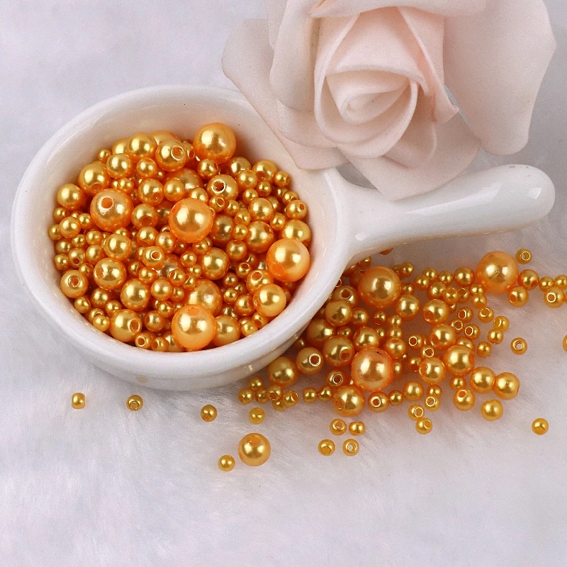 150-200Pcs Colorful ABS Imitation Pearls Mix 3-8mm Round Beads With Holes DIY Bracelet Charms Necklace Beads For Jewelry Making