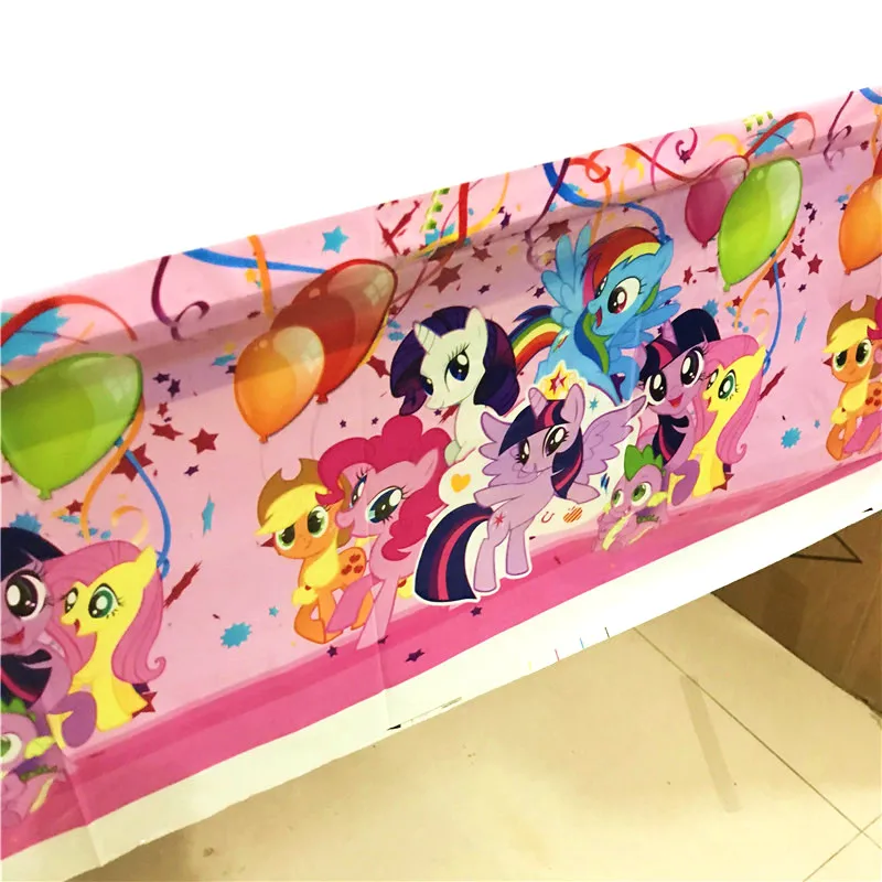 Tablecloth-1pcs 1,1*1,8 м горячая распродажа 1 шт. мой маленький пони мультфильм детский день рождения, день рождение мальчика вечерние одноразовая скатерть поставки счастливые вечерние скатерти - Цвет: Tablecloth-1pcs