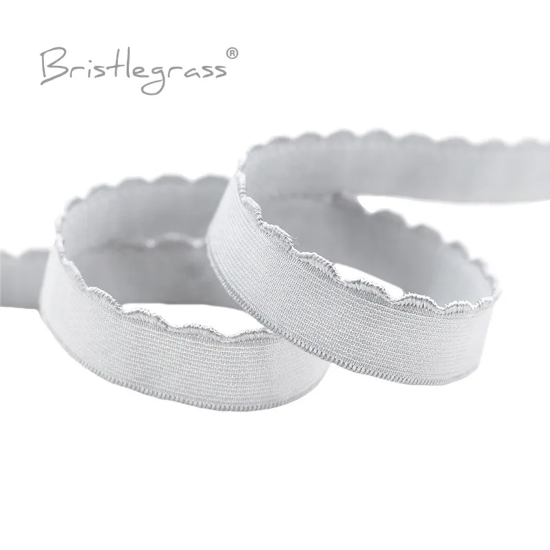BRISTLEGRASS 2 5 10 Yard Nylon-Bikot-BH-Träger, Gummibänder, 5/8 Zoll, 15 mm, glänzende Plüsch-Schulterbänder, Stirnband, Dessous-Nähbesatz – Detail 31