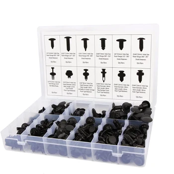 

240PCS Car Push Type Retainer Clips Auto Fastener Kit Bumper Door Panel For Toyota GM Ford Honda Acura Chrysler With Storage Box
