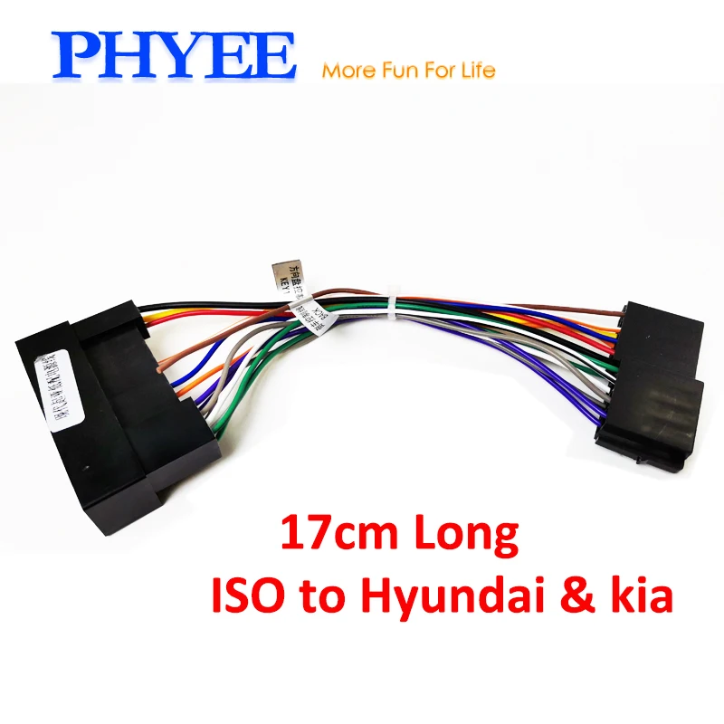 Car Radio ISO to Hyundai Kia Wiring Harness Adapter Universal 10487 Plug Cable Connector For Accent Sonata Sportage Rio | Автомобили и
