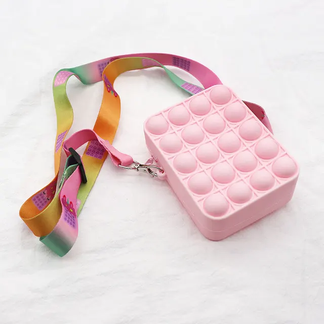 New Popit Mini Money Wallet Fingertip Toys Push Bubble Popite Pendant Bag Hot Sale Adult Decompression Toys Children Anti-Stress 0132-N